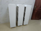 Kids 4-Tier Bookcase, Children's Book Display with Safety Restraint, White MDF & Pine Wood Storage Cabinet for Nursery, Playr