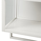 23.62'Glass Doors Modern Two-door Wall Cabinet with Featuring Two-tier Enclosed Storage, an Open Shelf, and Towel Rack, for Entryway Living Room Bathroom Dining Room - Grand Goldman Shop