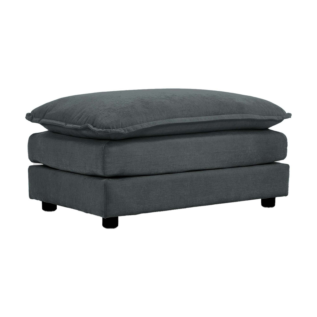 Chenille Fabric Ottomans Footrest to Combine with 2 Seater Sofa, 3 Seater Sofa and 4 Seater Sofa, Grey Chenille - Grand Goldman Shop