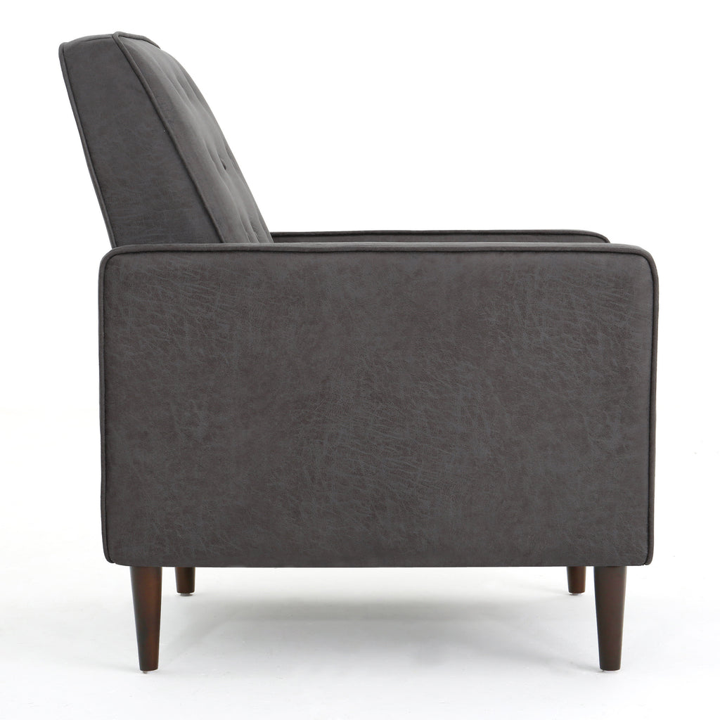 Macedonia Mid-Century Modern Button Tufted Fabric Recliner - Grand Goldman Shop