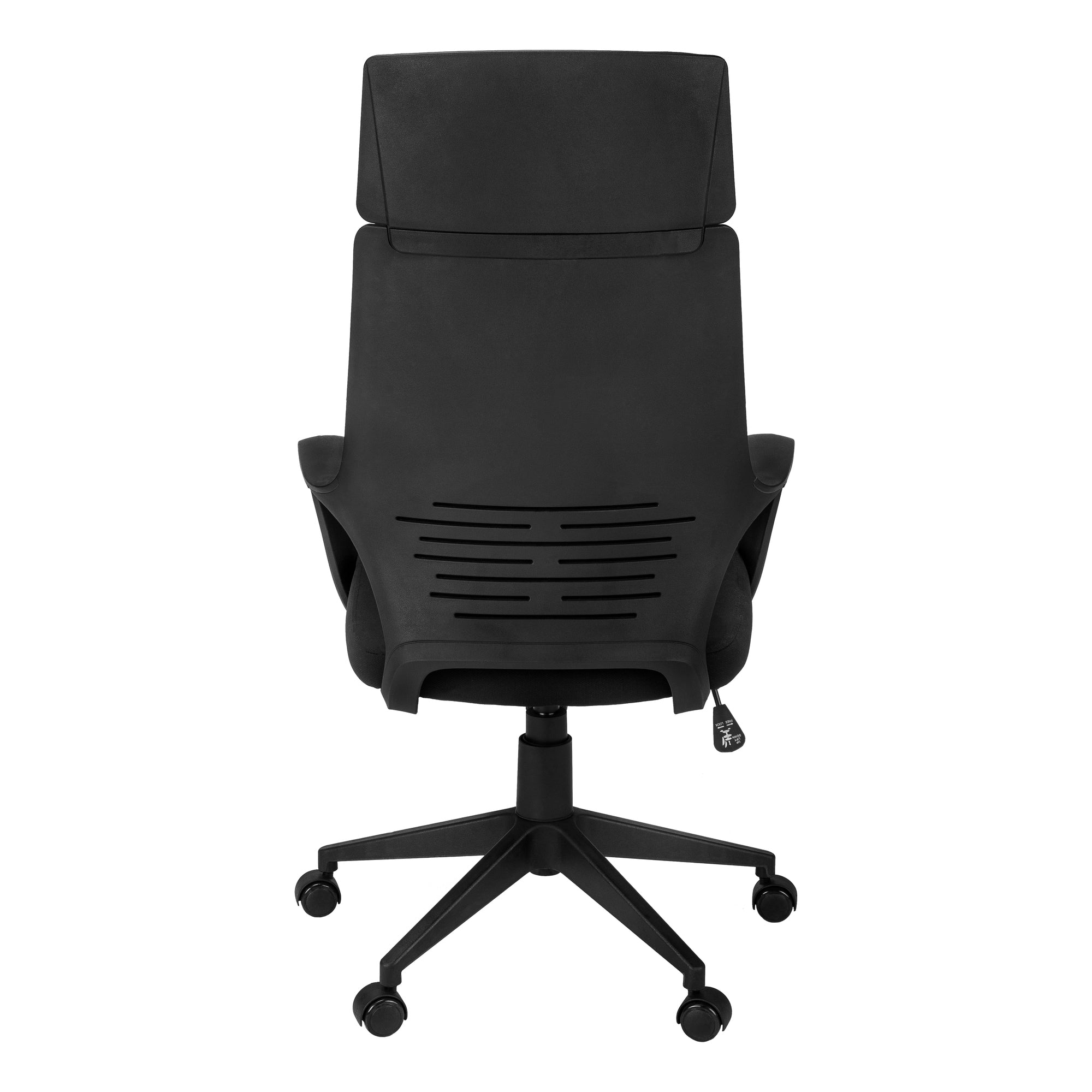 Office Chair, Adjustable Height, Swivel, Ergonomic, Armrests, Computer Desk, Work, Black Fabric, Black Metal, Contemporary, M