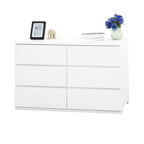 Modern White 6 Drawer Dresser, Wave Panel Drawer Fronts, Storage Cabinet, Versatile Chest of Drawers for Bedroom, Living Room - Sleek & Spacious Home Storage Solution - Grand Goldman Shop