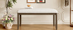 Upholstered Bench for Bedroom End of Bed,38-inch Entryway Bench for Living Room,Dining Bench with Padded Seat and Solid Wood Leg for Kitchen Bedroom,Indoor and Hallway (Bench, Beige+Brown) - Grand Goldman Shop