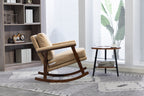 Mid Century Modern Accent Chair ,rocking chair with Wood Frame, Upholstered Living Room Chairs , Reading Armchair for Bedroom Sunroom - Grand Goldman Shop