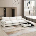 [VIDEO]96.5'' L-Shaped Sectional Sofa with Storage Ottoman and Pockets, Adjustable Phone Holder, USB Charger, Elephant Ear-Shaped Armrests, Comfy Seat for Living Room&Apartment, Chenille, 3 Colors - Grand Goldman Shop