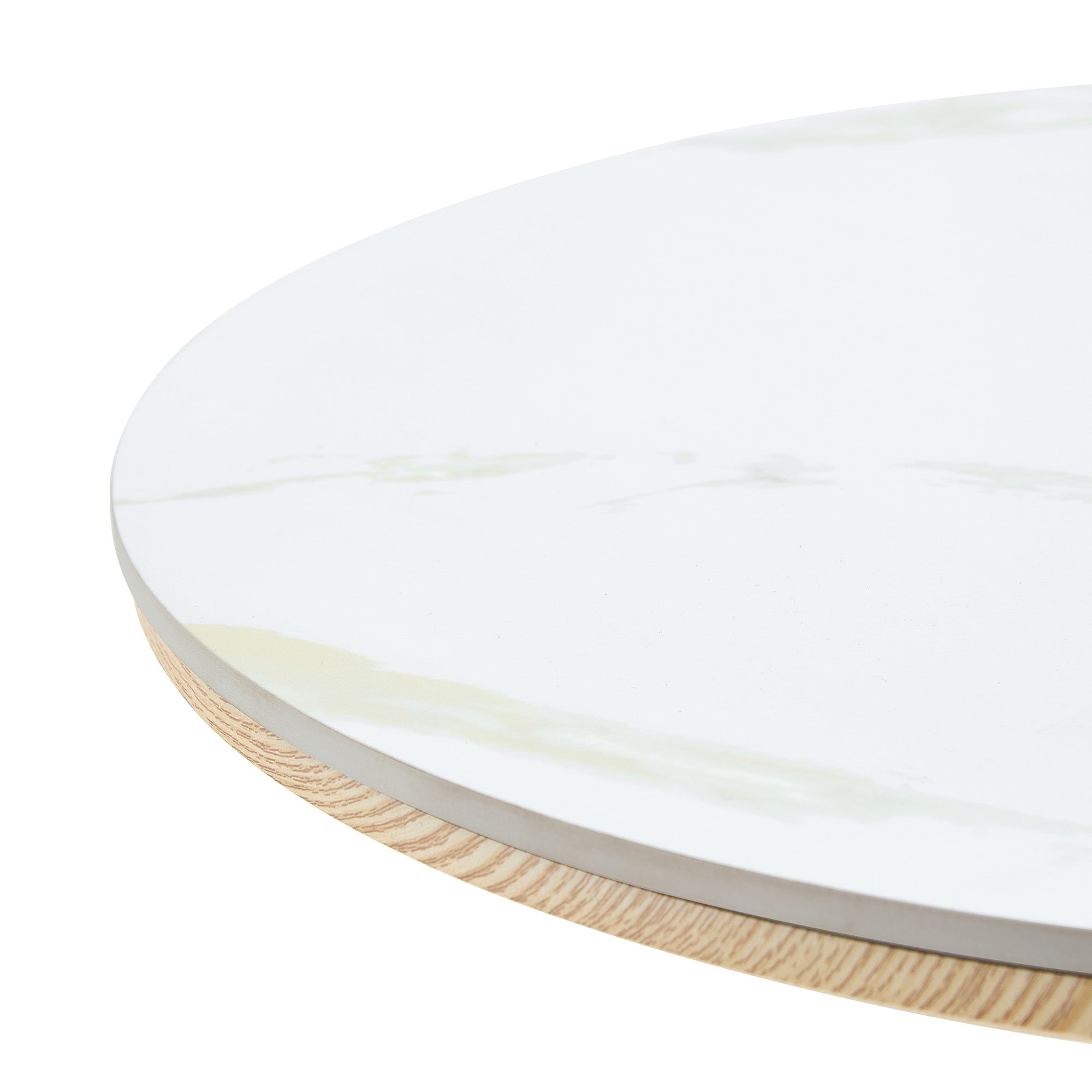 Rock slab circular tabletop non adjustable (39 inches high) bar table, bar table with silver legs and base (white) - Grand Goldman Shop
