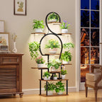 Plant Stand Indoor with Grow Light, 9-Tiered 63' Tall Indoor Plant Shelves for Multiple Plants, Large Metal Plant Shelf, Lighted Plant Stand for Indoor, Balcony, Living Room - Grand Goldman Shop