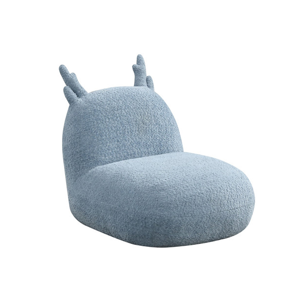 Chenille Upholstered Deer-Shaped Kids Chair, Blue - Grand Goldman