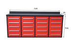 7' Garage Storage Cabinets with Workbench (20 Drawers) - Grand Goldman