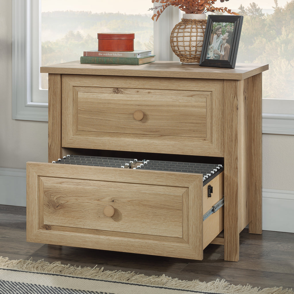 Lateral File with Farmhouse Style, Brown finish - Grand Goldman