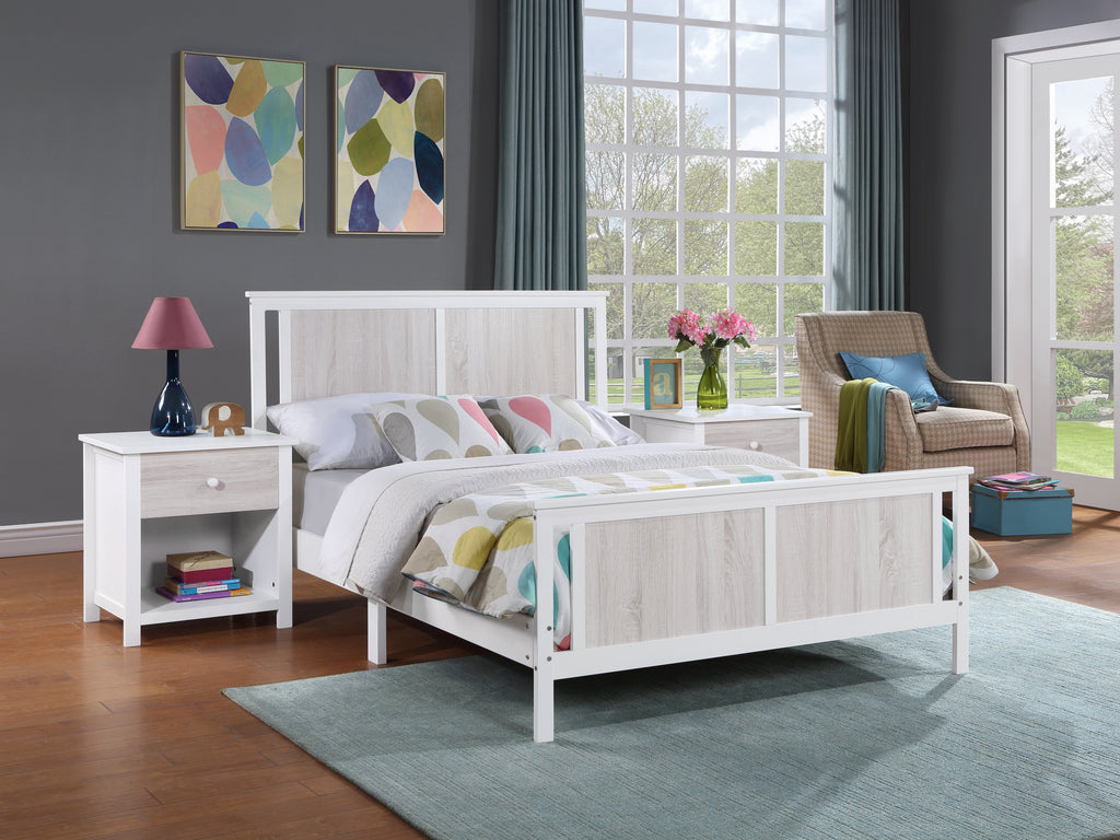 Connelly Full Bed White/Rockport Gray | Premium Home Decor - Grand Goldman