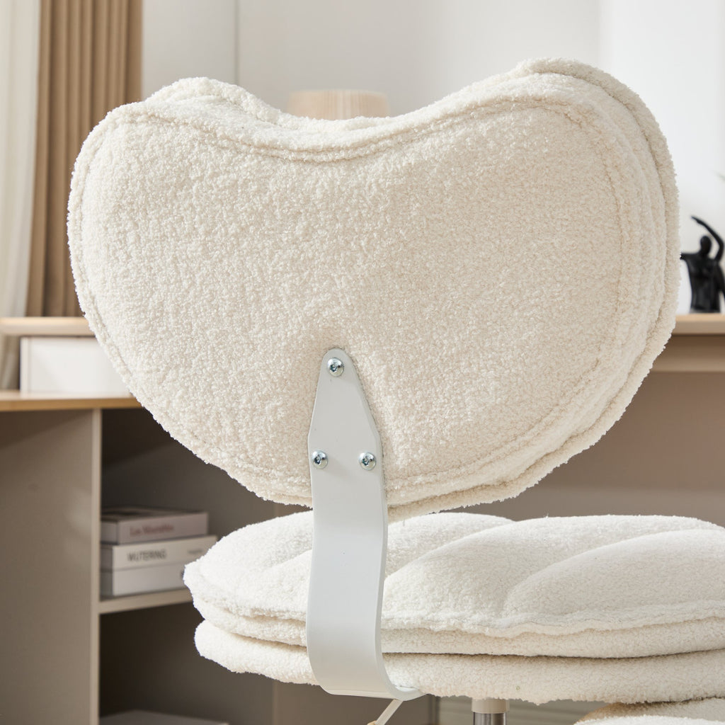 Meditation Chair Plus, Teddy Fleece Double-Layer Padding Cross Legged Rolling Chair for ADHD, Criss Cross Desk Chair with Lum