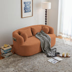 Sofa-in-a-Box, Memory Foam 2-Seater Couch, No Installation & Easy to Transport, Deep Seat Modern Sofa with chenille Fabric, Couch for Living Room, Bedroom, Apartment, Home Office,Orange - Grand Goldman Shop