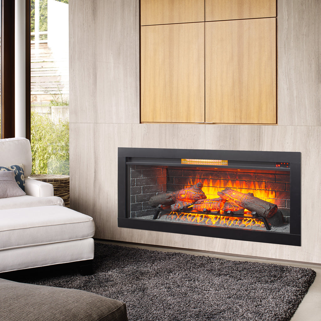 42 inch Infrared Electric Fireplace with Removable Trim kit Insert, Touch Panel Home Decor Heater - Grand Goldman Shop