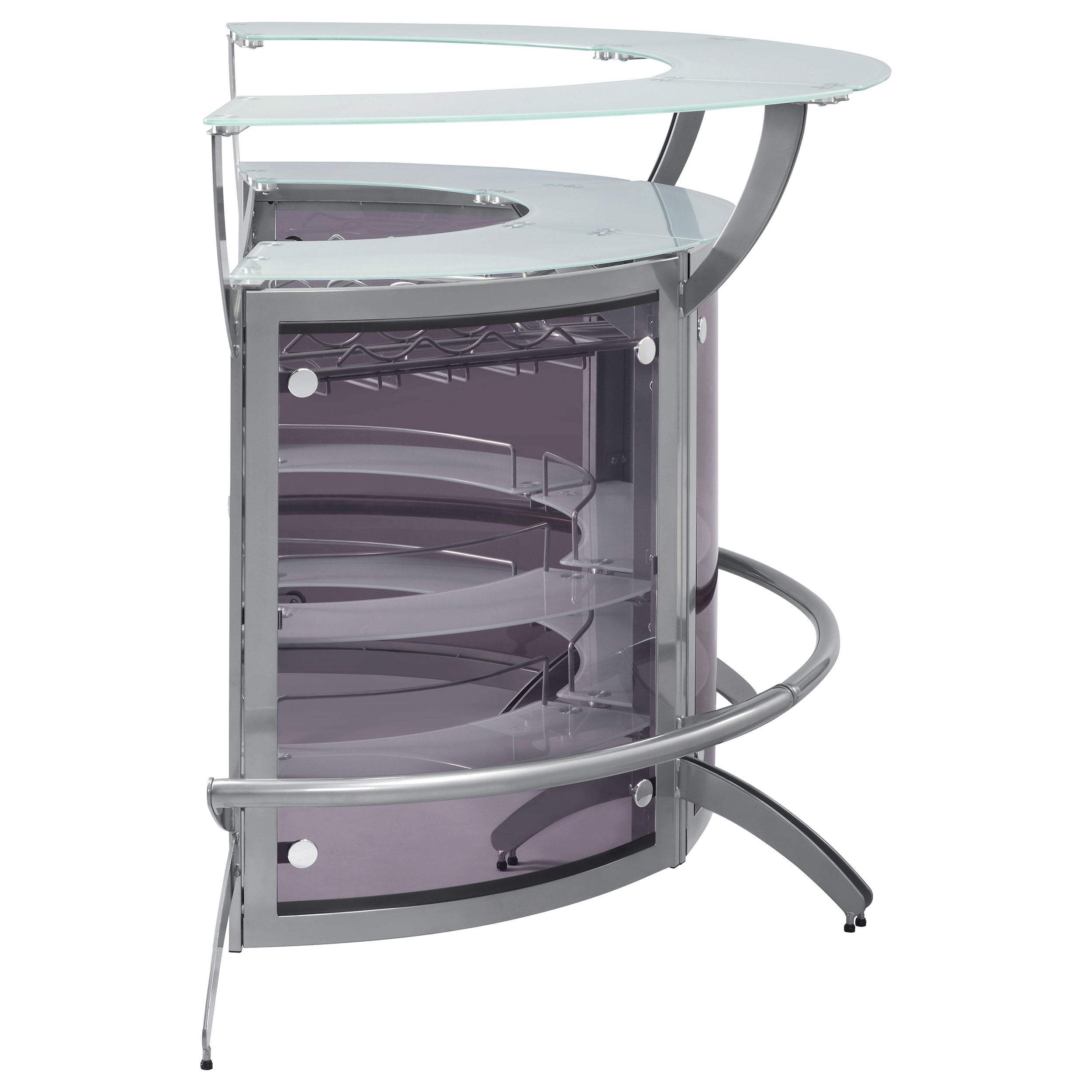 Elaina Silver 3-piece Home Bar - Grand Goldman Shop