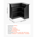 Home Bar Unit, L-Shaped Wine Bar Cabinet Table 4-Tier with Storage Shelves,  Wine Glass Holder, 300 lbs Max Capacity, Wood Liquor Cabinet for Home, Kitchen, Living Room, Pub, Basement, Black - Grand Goldman Shop