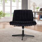 Blynn Adjustable Swivel Criss Cross Chair, Wide Seat Office Chair Vanity Chair, Black - Grand Goldman