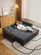 It is a multi-functional sofa, a 77-inch convertible sofa bed, and a 2-in-1 piece suitable for both sitting and lying down. Made of  Chenille fabric, it is suitable for living rooms, bedrooms - Grand Goldman Shop