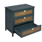 3 Drawer Cabinet, Natural rattan, American Furniture, Suitable for bedroom, living room, study - Grand Goldman Shop