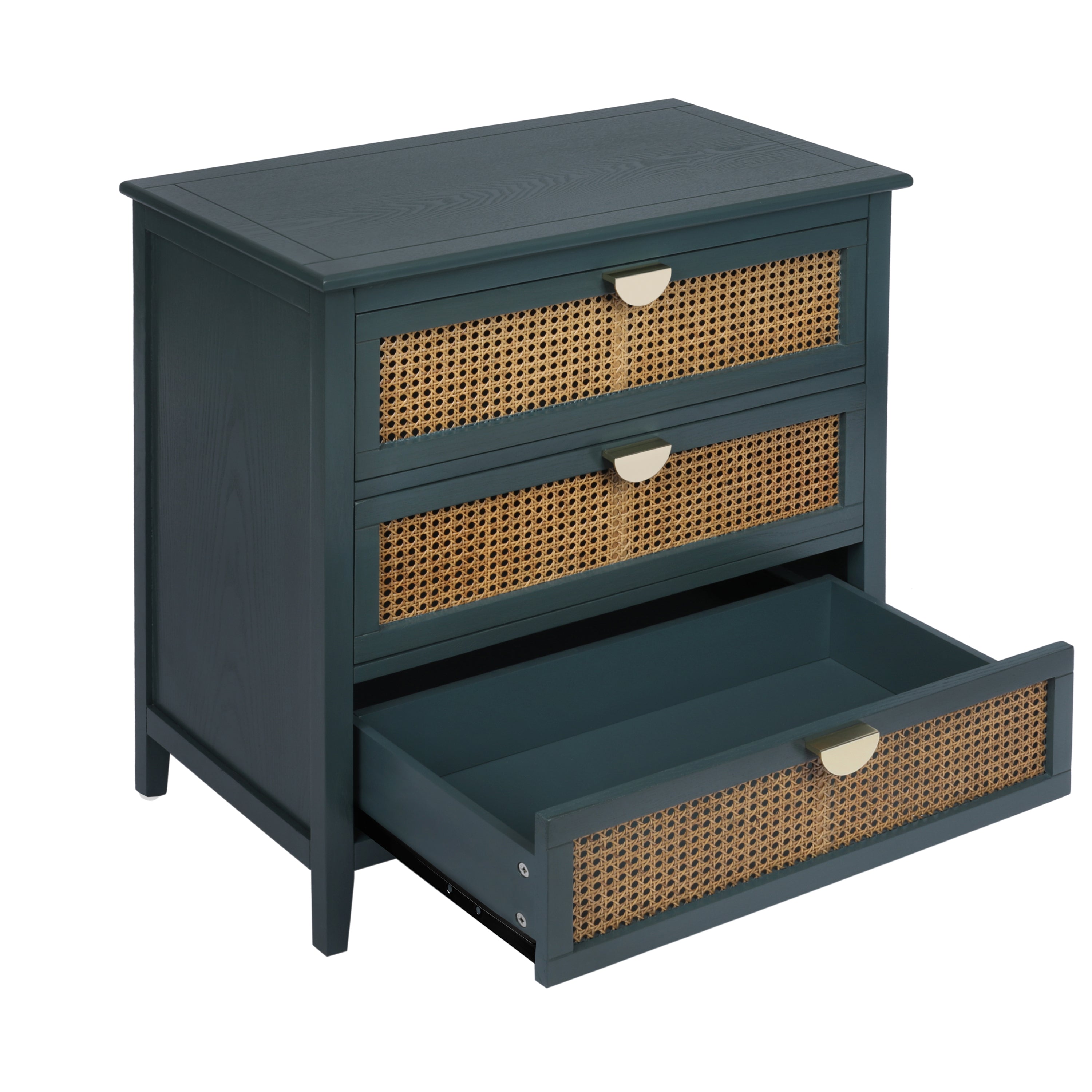 3 Drawer Cabinet, Natural rattan, American Furniture, Suitable for bedroom, living room, study - Grand Goldman Shop