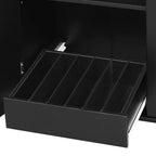 K&K 47.2' Farmhouse Kitchen Island with Drop Leaf, Kitchen Storage Island with Removable Side Racks, Two Drawers, Rolling Kitchen Cart on Wheels with Towel Rack, for Home, Kitchen, Dining Room, Black - Grand Goldman Shop