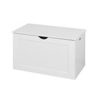 White Lift Top Entryway Storage Cabinet with 2 Safety Hinge, Wooden Toy Box - Grand Goldman Shop