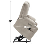Power Lift Recliner Chair with Massage and Heat for Elderly, Overstuffed Wide Recliners, Heavy Duty Motion Mechanism with USB and Type C Ports, 2 Steel Cup Holders, Beige - Grand Goldman Shop