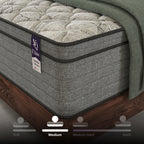 NapQueen Elite Series Machka 12 Inch Full Size Cooling Gel Memory Foam Hybrid Mattress in Grey+White, Foam+Spring, Designed for Pressure Relief and Orthopedic Support - Grand Goldman Shop