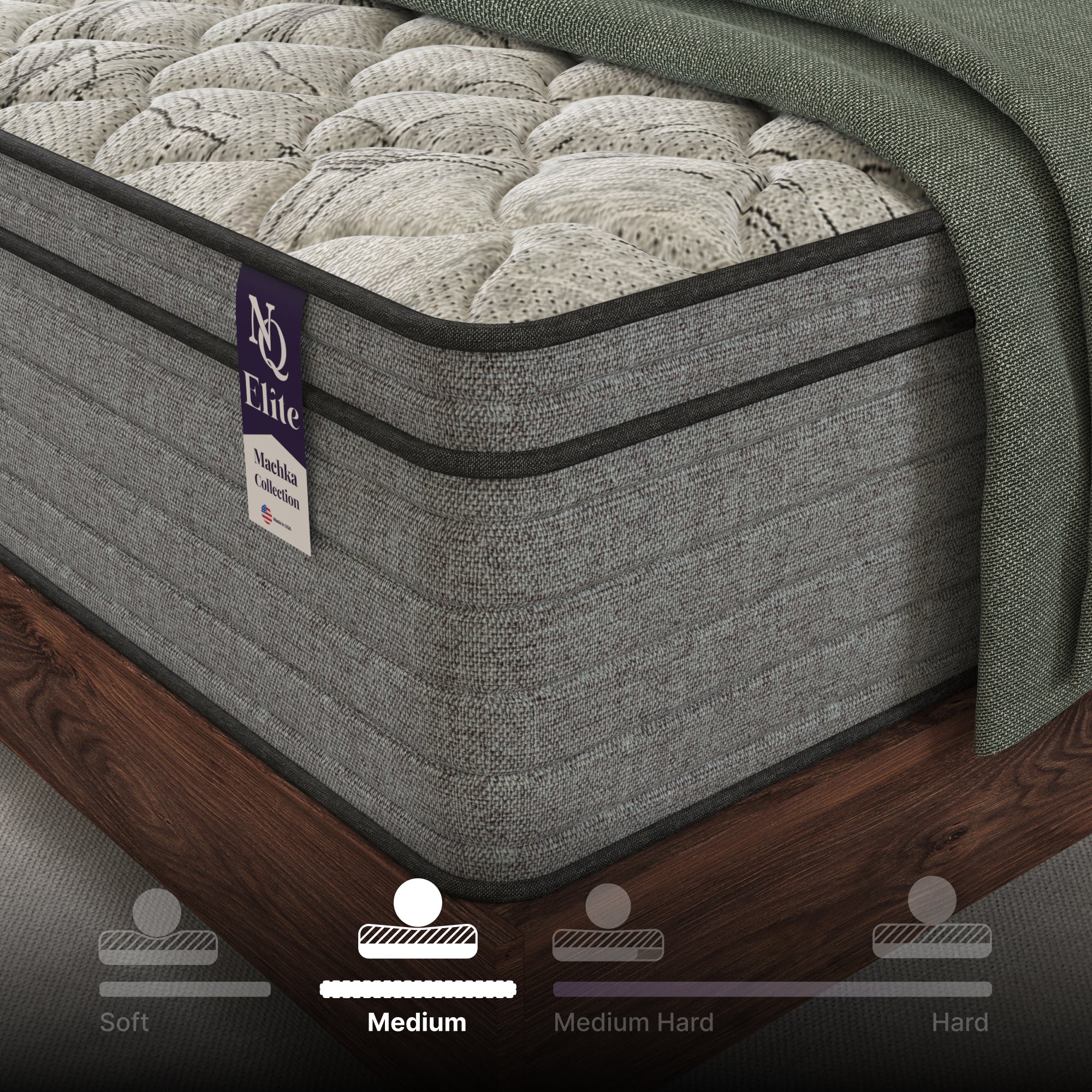 NapQueen Elite Series Machka 12 Inch Full Size Cooling Gel Memory Foam Hybrid Mattress in Grey+White, Foam+Spring, Designed for Pressure Relief and Orthopedic Support - Grand Goldman Shop