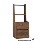 Nightstands Set of 2, with Charging Station, Smart Nightstand with Night Light, Modern Night Stand with Bookshelf, Bedside Tables with Storage Cabinet for Bedroom, Wood - Grand Goldman Shop