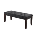 Linon Tufted Bench, Fabric, Gray - Grand Goldman Shop