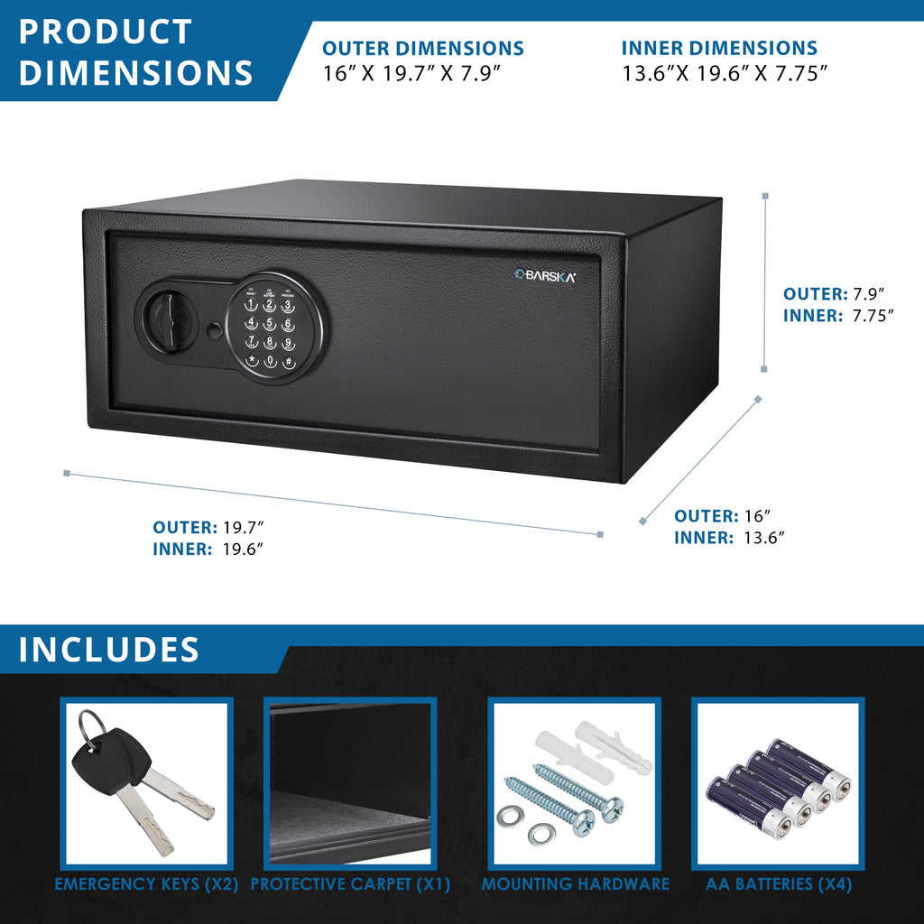 Digital Keypad Security Safe with Quick Access in Black Steel, 1.2 Cu Ft - Grand Goldman