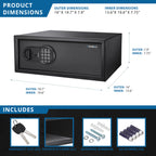 Digital Keypad Security Safe with Quick Access in Black Steel, 1.2 Cu Ft - Grand Goldman
