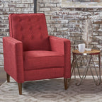 Macedonia Mid-Century Modern Button Tufted Fabric Recliner - Grand Goldman Shop
