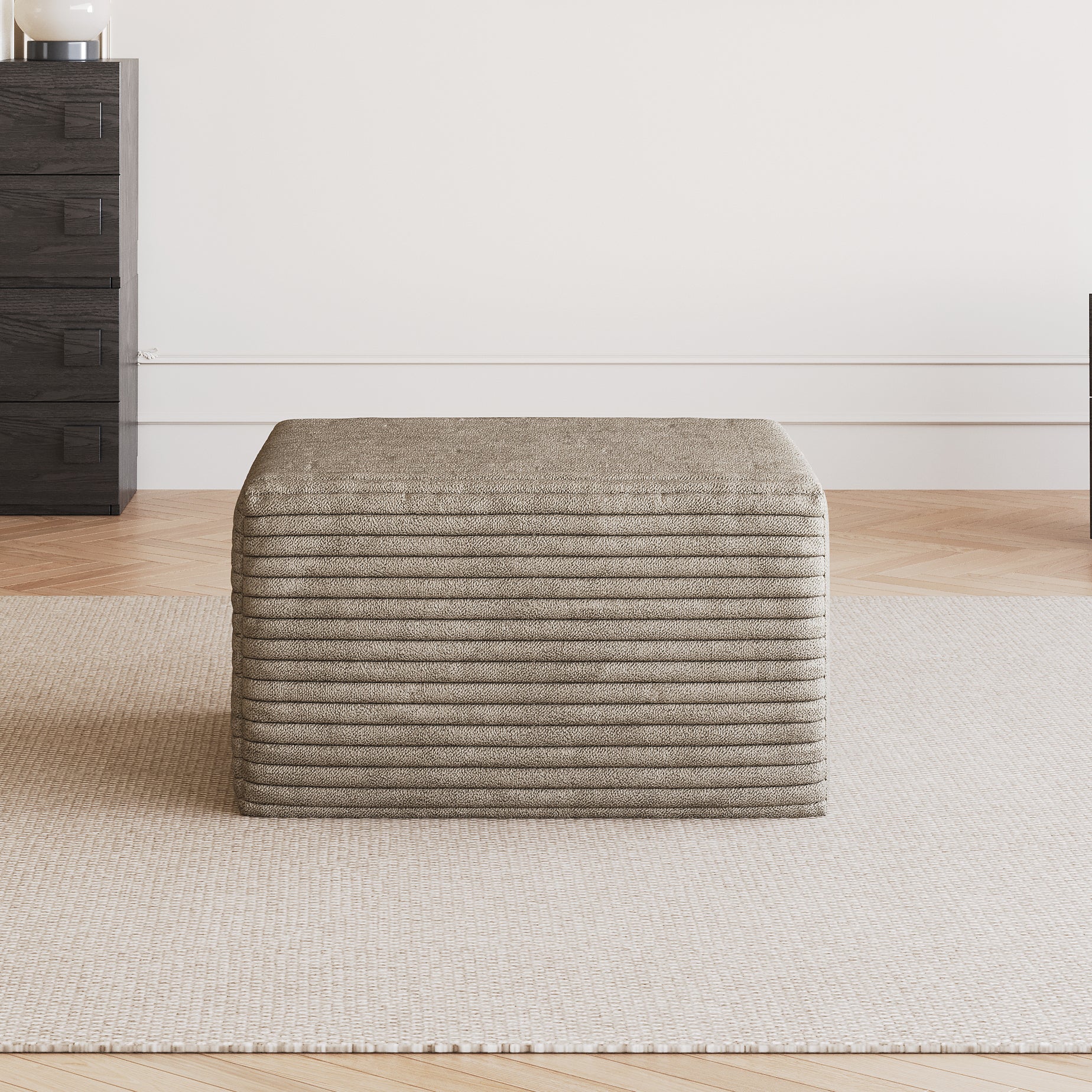 Sofa ottoman ,No Assembly Required,Camel(Plush Corduroy Fabric) - Grand Goldman Shop