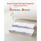 Under Bed Storage with Wheels 39.8x20.1x5.9 Inch Rolling Storage Bags 2 Pack - Grand Goldman Shop
