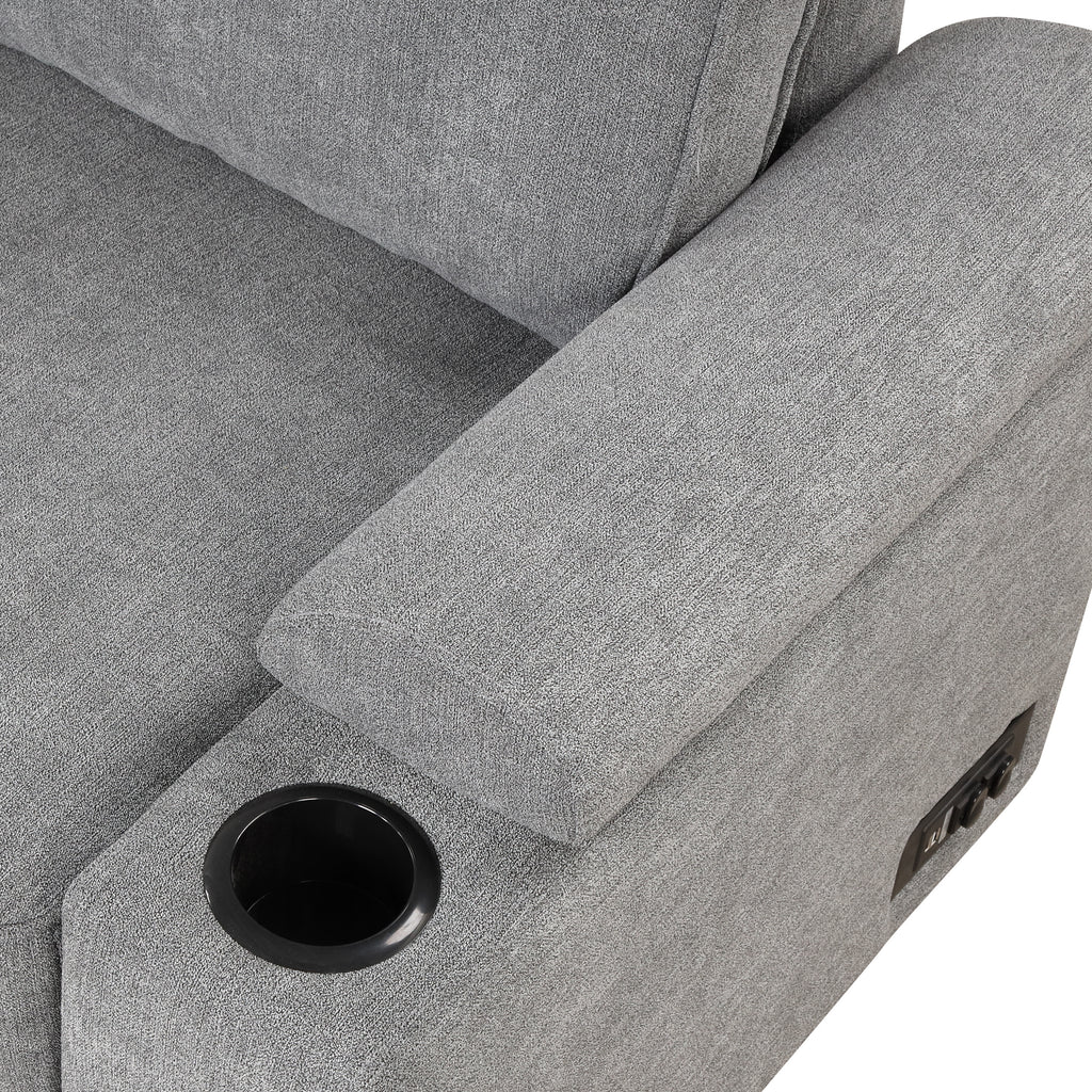 Modern Sleeper Sofa Bed with Storage Ottoman, Gray Linen, 84.75' L Shape Couch for Living Room or Apartment - Grand Goldman Shop
