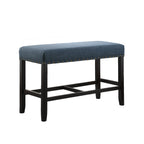 Biony Fabric Counter Height Dining Bench with Nailhead Trim, Blue - Grand Goldman Shop
