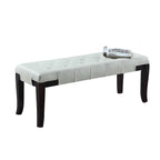 Linon Tufted Bench, Faux Leather, White - Grand Goldman Shop