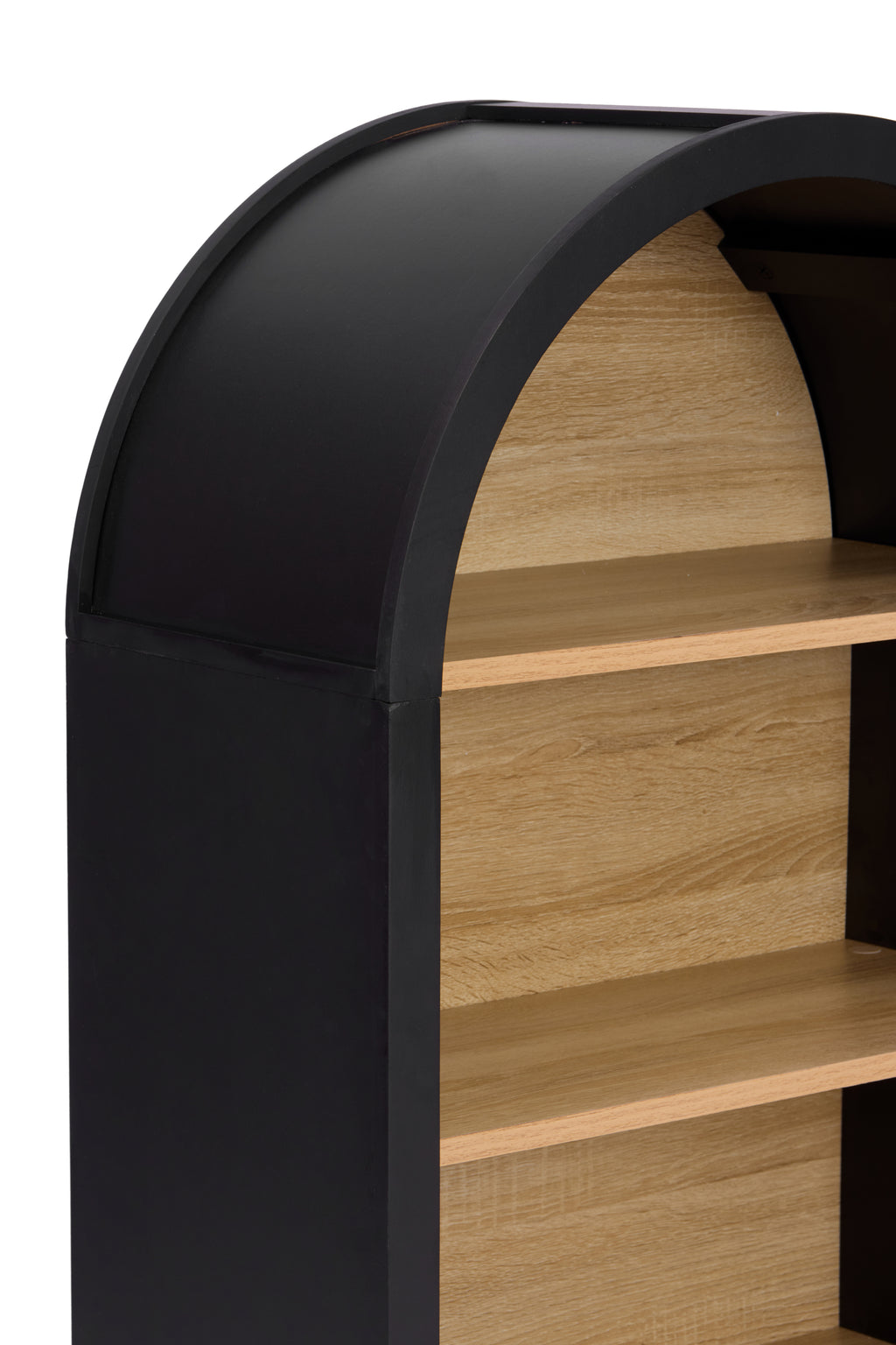 4-Tier Black Arched Bookshelf, 43' Tall Arched Bookcase with Storage Shelves - Grand Goldman Shop