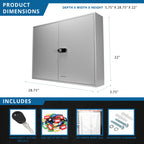 Adjustable Key Cabinet with Digital Lock Grey Steel 400 Keys Capacity - Grand Goldman