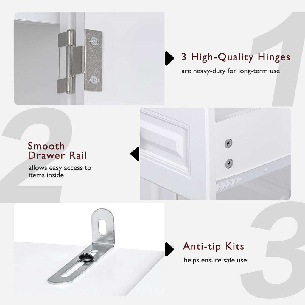 K&K 71' Tall Kitchen Pantry Cabinet with 3 Pull Out Cabinet Organizers, Farmhouse Embossed Texture Storage Cabinet with 6 Door Shelves, 2 Drawers, Freestanding Cupboard for Kitchen, Dining Room White - Grand Goldman Shop