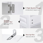 K&K 71' Tall Kitchen Pantry Cabinet with 3 Pull Out Cabinet Organizers, Farmhouse Embossed Texture Storage Cabinet with 6 Door Shelves, 2 Drawers, Freestanding Cupboard for Kitchen, Dining Room White - Grand Goldman Shop