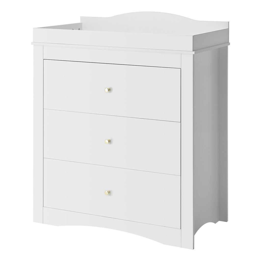 Changing Table Dresser Baby Diaper Change Station with 3 Drawers White - Grand Goldman