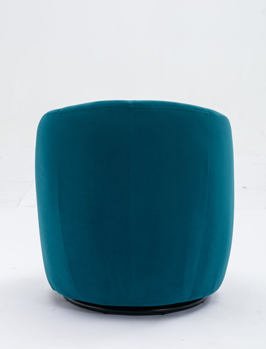 Velvet Fabric Swivel Accent Armchair Barrel Chair With Black Powder Coating Metal Ring,Teal - Grand Goldman Shop