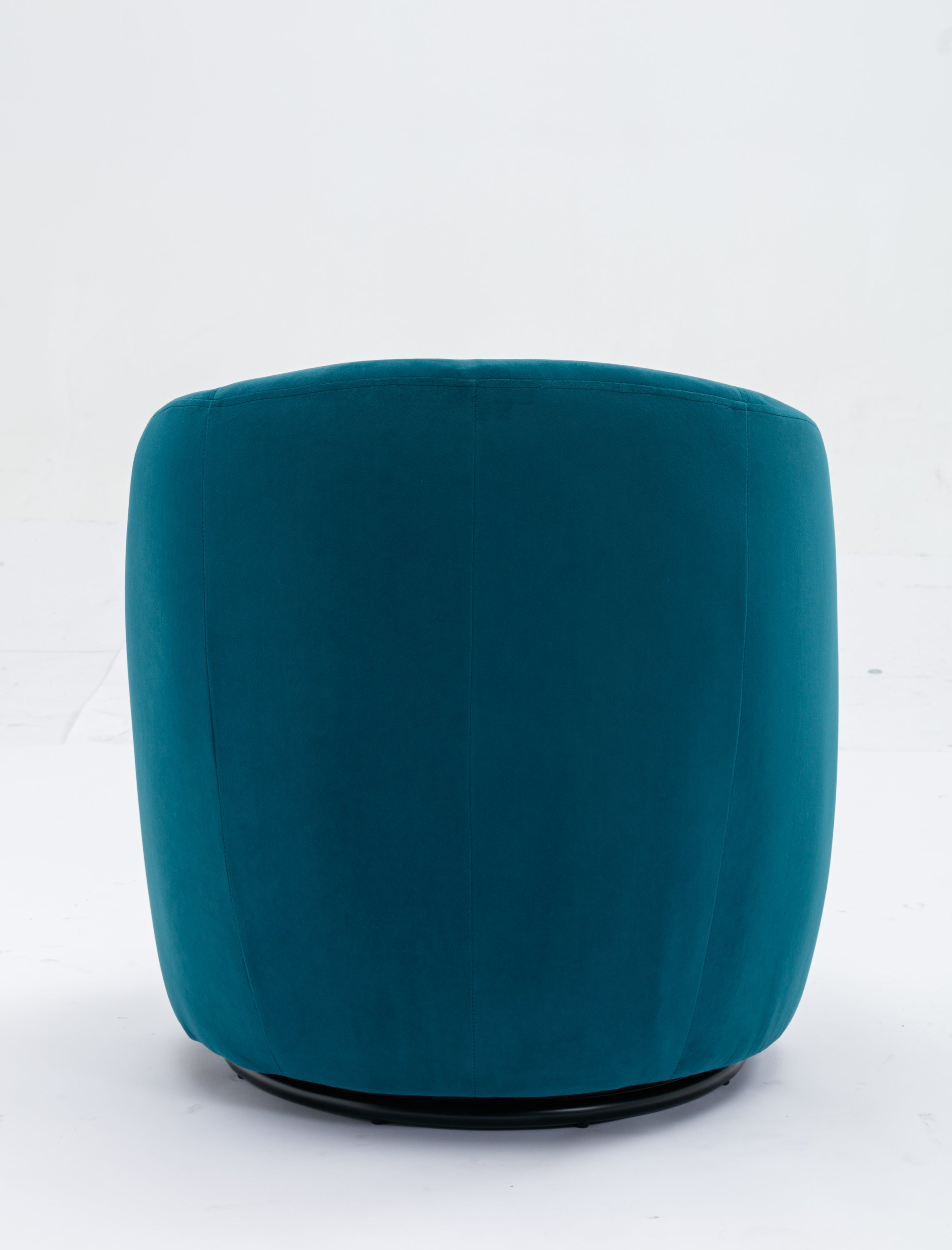 Velvet Fabric Swivel Accent Armchair Barrel Chair With Black Powder Coating Metal Ring,Teal - Grand Goldman Shop