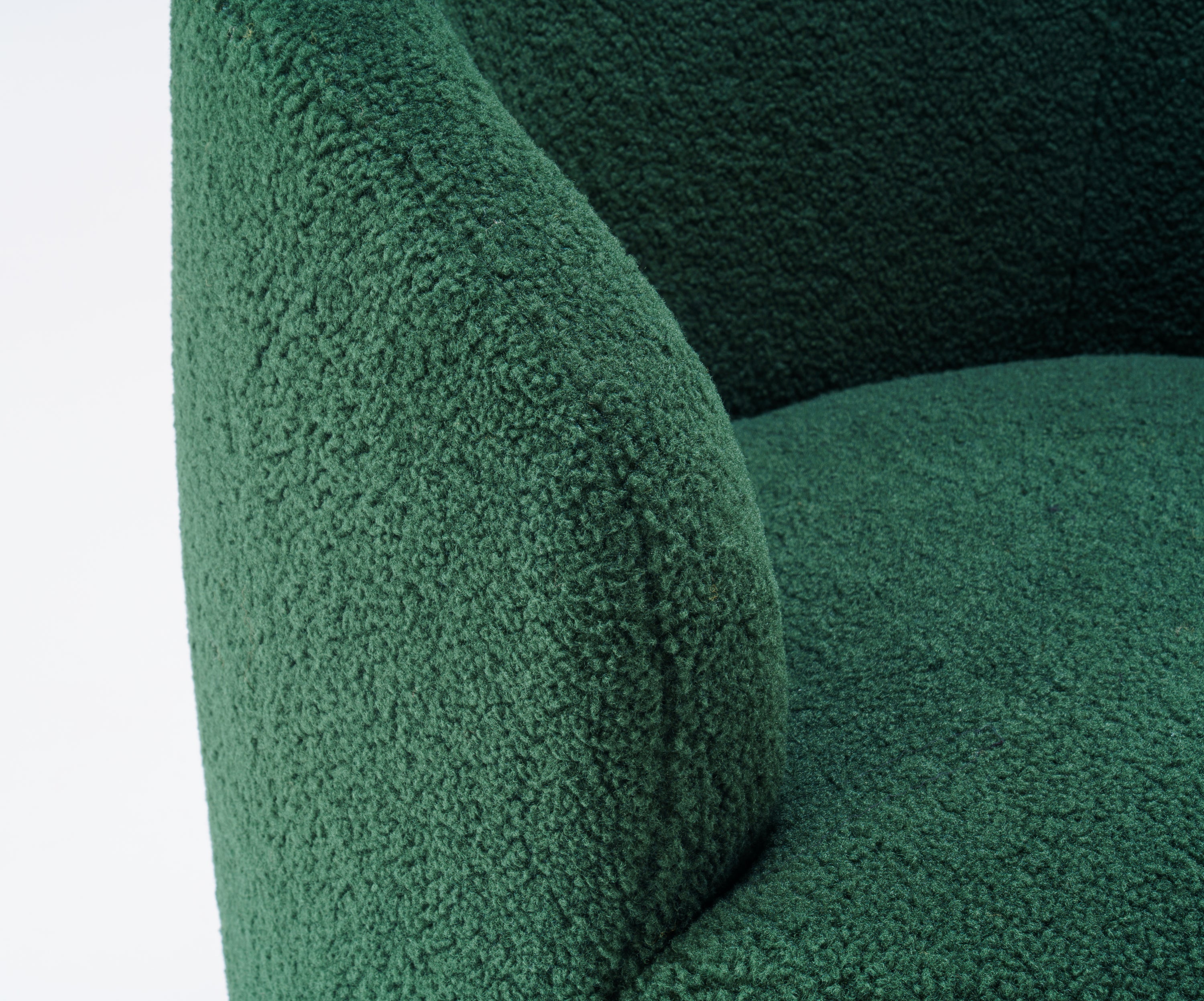 Teddy Fabric Swivel Accent Armchair Barrel Chair With Black Powder Coating Metal Ring,Dark Green - Grand Goldman Shop