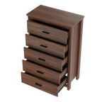 4PCS Bedroom Sets, Wooden Queen Size Bed Frame with Storage Headboard and Charging Station, 2 Nightstands with 2 Drawers, 1 Dresser with 5 Drawers, Walnut(old SKU HL000102AAD) - Grand Goldman Shop