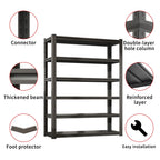 Industrial Heavy Duty 6 Tier Metal Garage Shelving Unit for Storage, Adjustable, Black, 48'W x 18'D x 82'H - Grand Goldman Shop