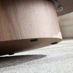 Modern Handcraft Drum Coffee Table Length 43.7 inch Ellipse Coffee Table for Living Room,Oval Small Coffee Table with Sturdy Pedestal,Walnut MDF,W2582P251185 - Grand Goldman Shop